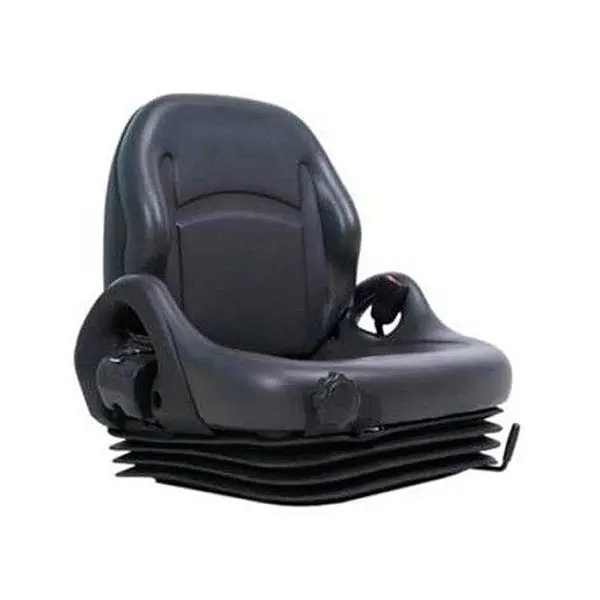 Forklift seat with suspension and belt