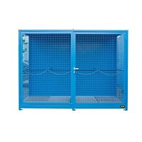 Gas cylinder storage container with mesh floor