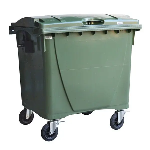 Manual container volcator for transporting and cleaning large containers
