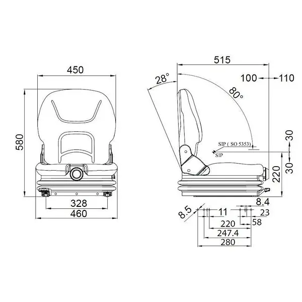 Asiento ES2300L para carretilla elevadora
