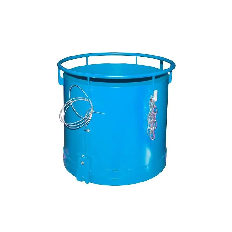 Contenedor cilíndrico, pintado, Azul claro