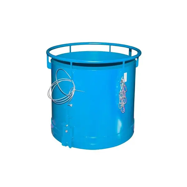 Contenedor cilíndrico, pintado, Azul claro
