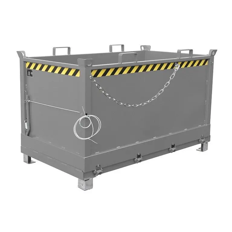 Contenedor con base Drop Away, pintado, gris ratón