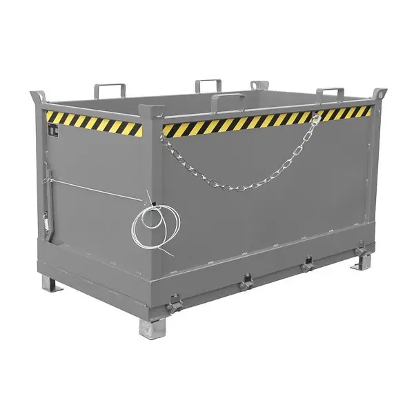 Contenedor con base de caída pintado gris ratón