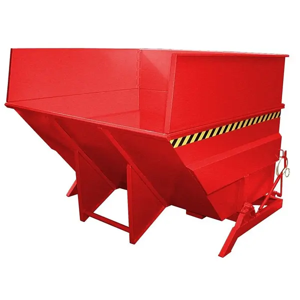 Contenedor basculante, pintado, Rojo fuego
