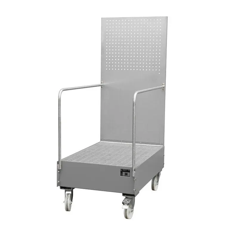 Mobile collector tray with perforated panel