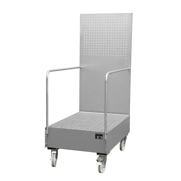 Mobile collector tray with perforated panel