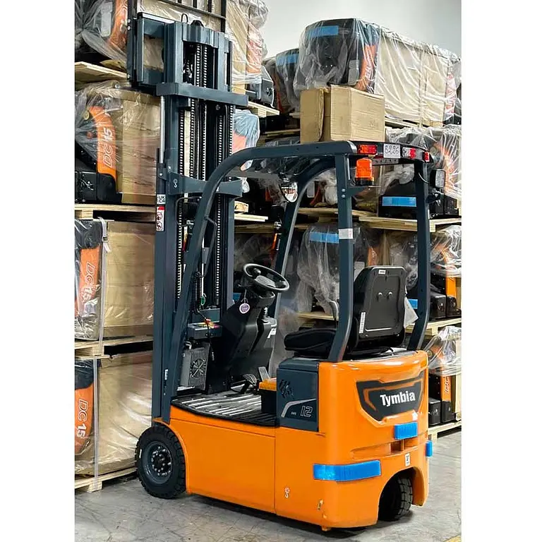 TYMBIA lithium 3-wheel forklift 1200kg with triplet mast 4500mm