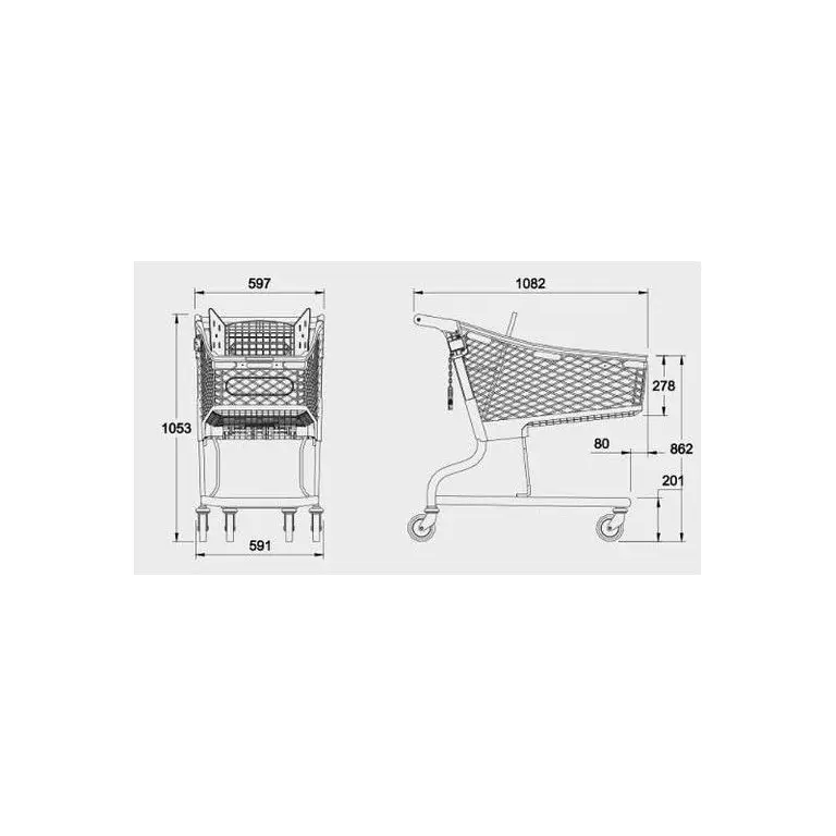 Supermarket and warehouse trolley PVC 150 liters