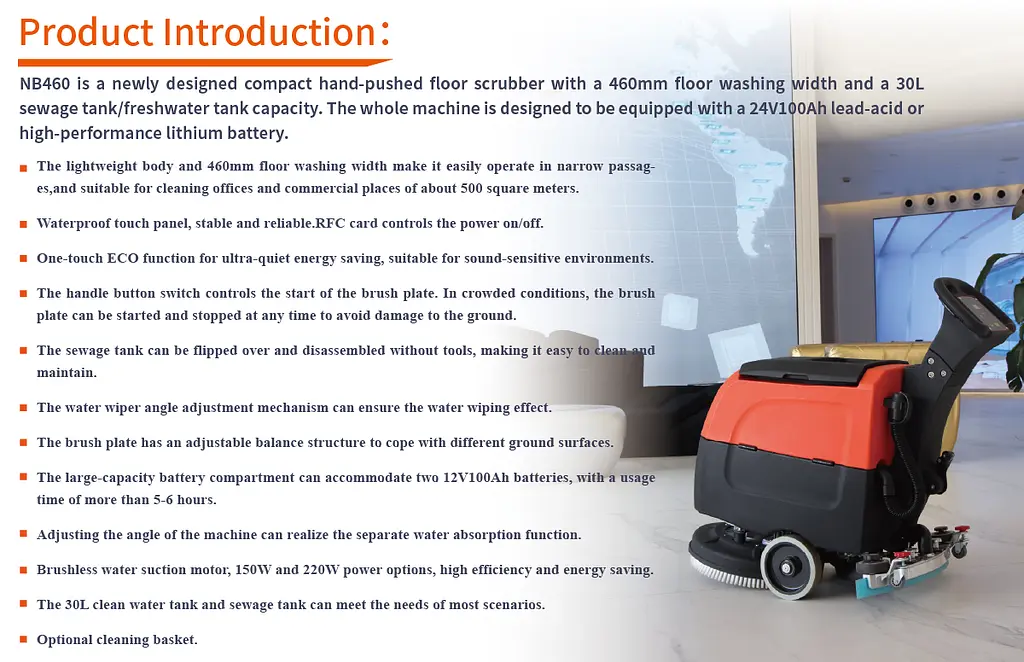 NobleLift NB460 460 mm walk-behind scrubber