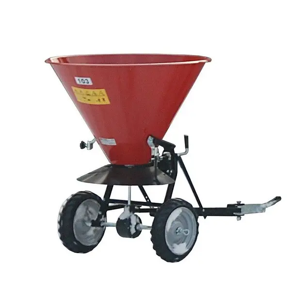 Red fire spreader for salt and sand