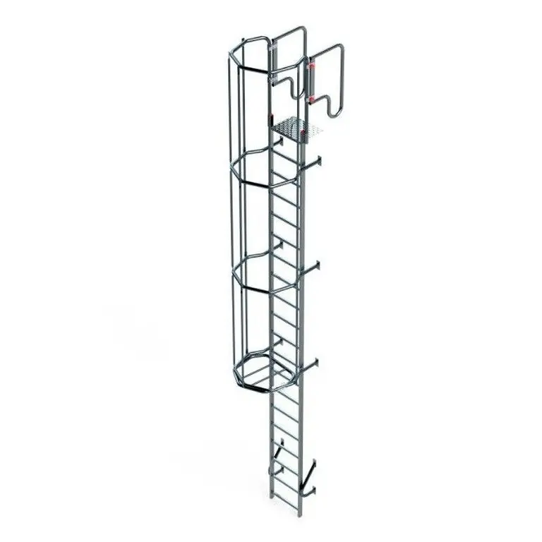 Escalera Vertical con Jaula de Protección