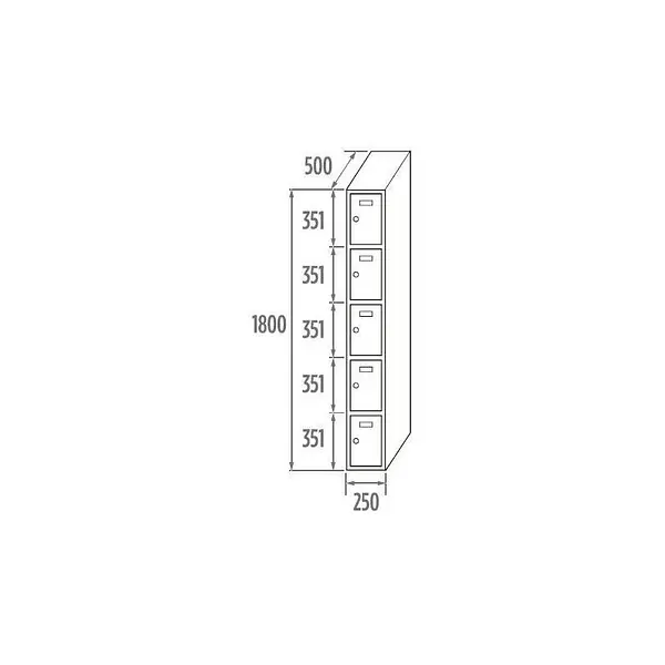 Locker Initial 5 doors 250/300/400mm