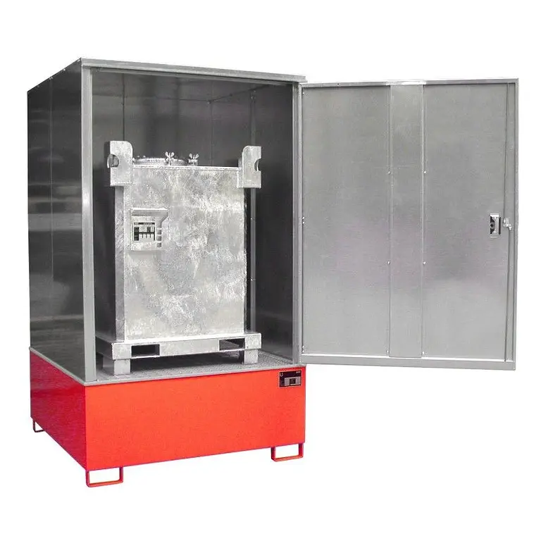 Fire red hazardous materials cabinet