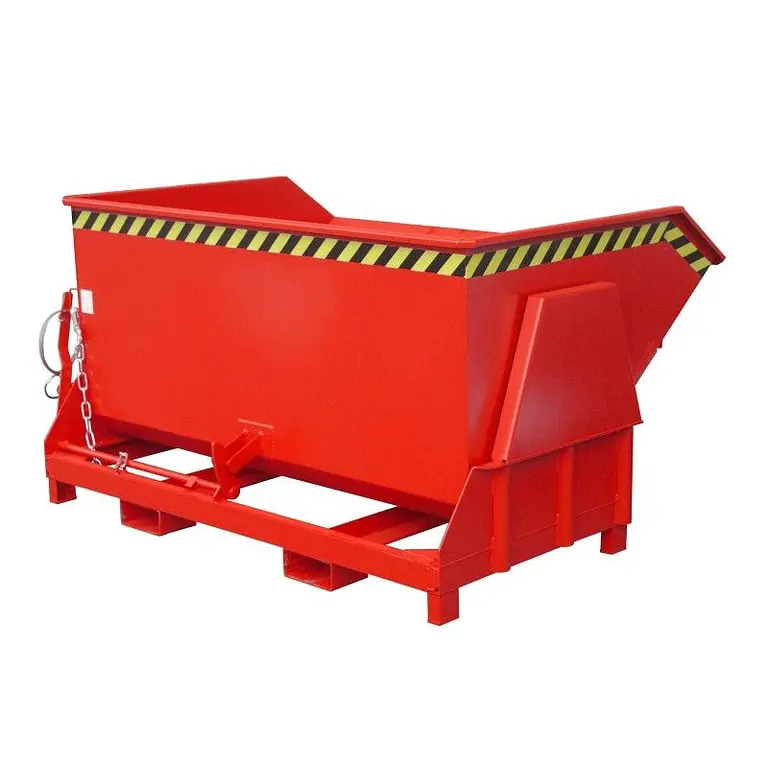 Contenedor basculante, pintado, Rojo fuego