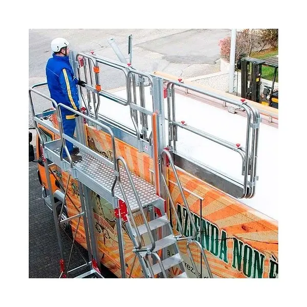 Adjustable handrail platform for maintenance work