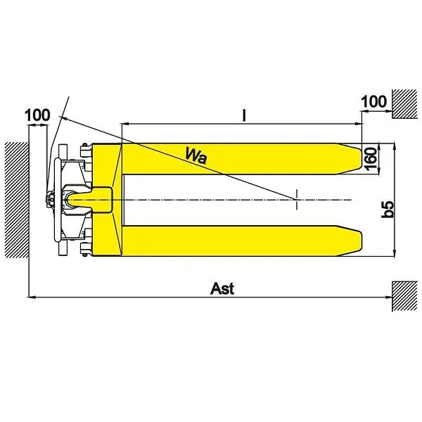 Pallet truck with 90 degree tilt 1000kg