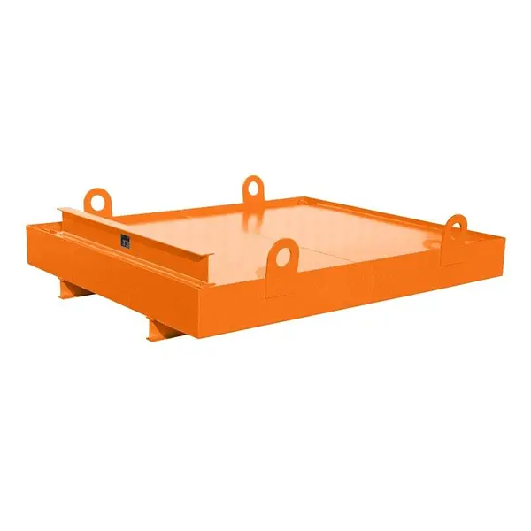 Bandeja colectora para contenedores pintada amarillo naranja