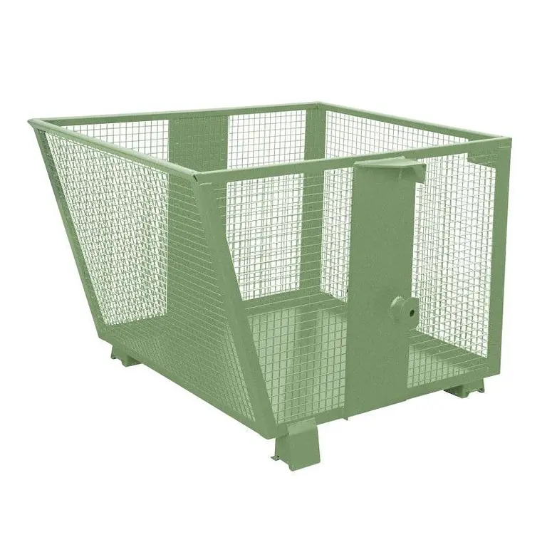 Container lattice basculant painted green