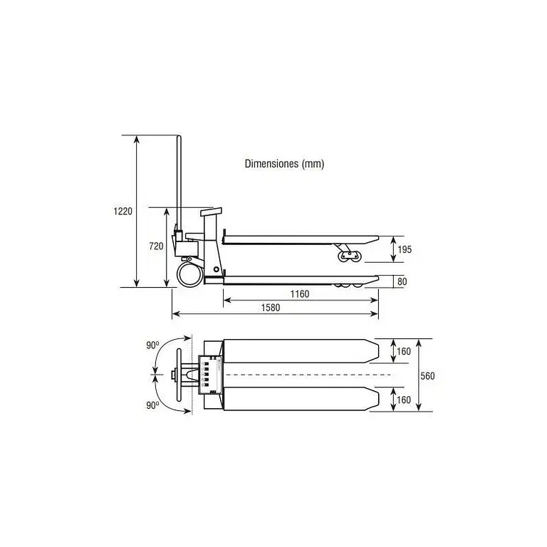 Weighing pallet truck 2000kg with printer
