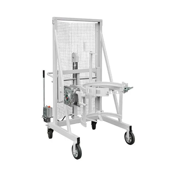 Apilador girador de bidones hidráulico manual galvanizado en caliente 350kg