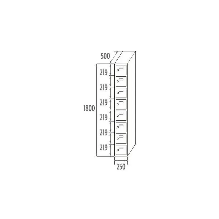 Locker Initial 8 doors 250/300/400mm
