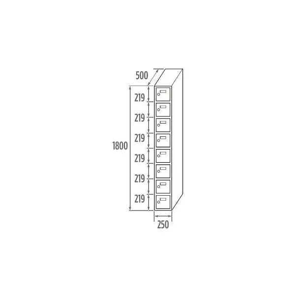 Locker Initial 8 doors 250/300/400mm