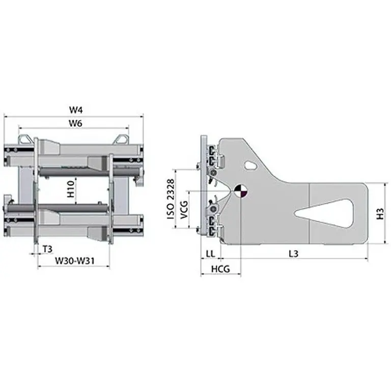 Pinza Bullet FEM3 para montacargas