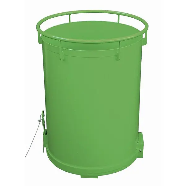 Contenedor cilíndrico, pintado, verde Reseda