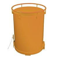 Cylindrical container painted orange yellow