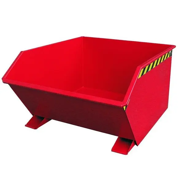 Contenedor basculante, pintado, Rojo fuego