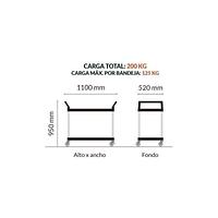 Stainless steel cart with 3 trays