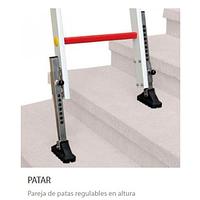 Extensible fiberglass staircase with rope
