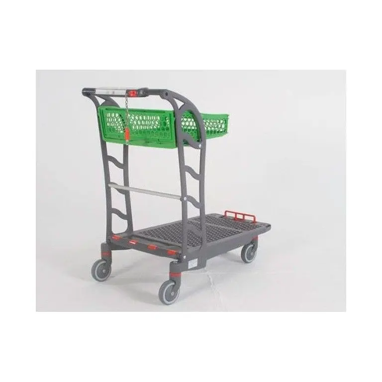 Carro de plástico de autoservicio con cesta