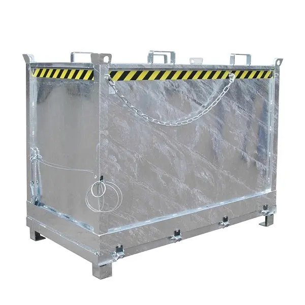 Contenedor con base abatible galvanizado en caliente