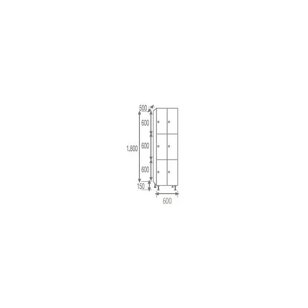 Melamine locker with phenolic door and adjustable legs