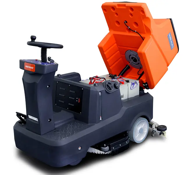 NobleLift NR710-810 ride-on scrubber drier with 710-810 mm cleaning path