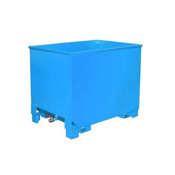 Cubo de virutas, pintado, azul claro