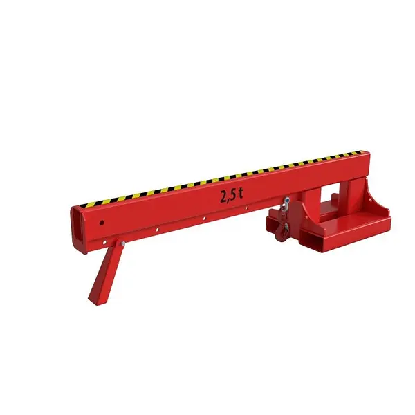 Brazo de grúa extensible pintado rojo fuego