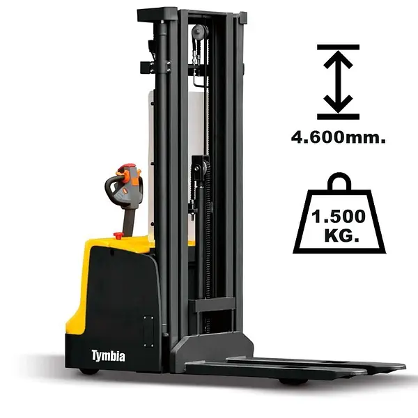 Electric stacker 1500kg with 4600mm lift height