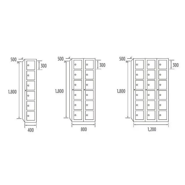 Locker soldered Multidoor 6 doors