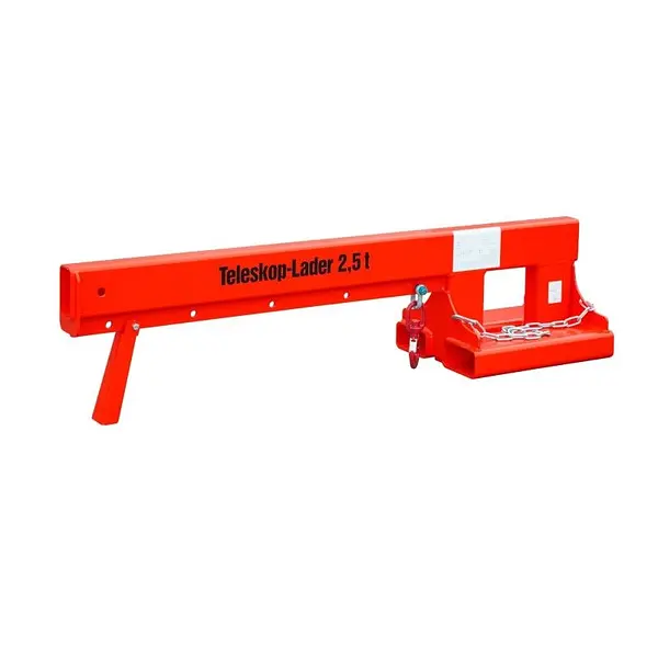 Brazo de grúa extensible pintado rojo fuego