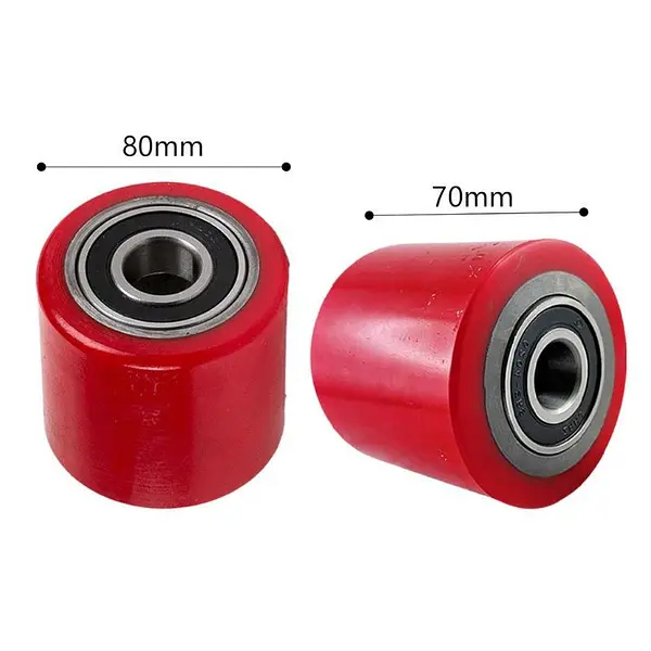 Pack of 4 polyurethane rollers for manual pallet truck