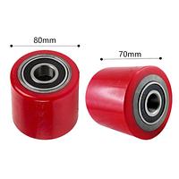Pack of 4 polyurethane rollers for manual pallet truck