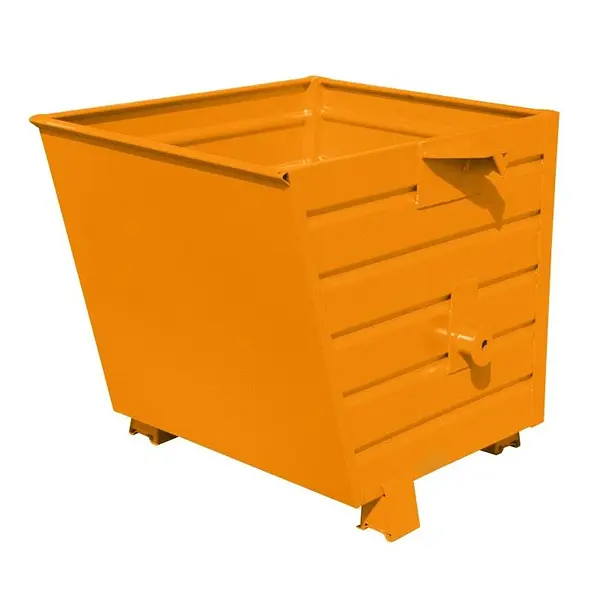 Contenedor apilable de vuelo pintado en naranja amarillo