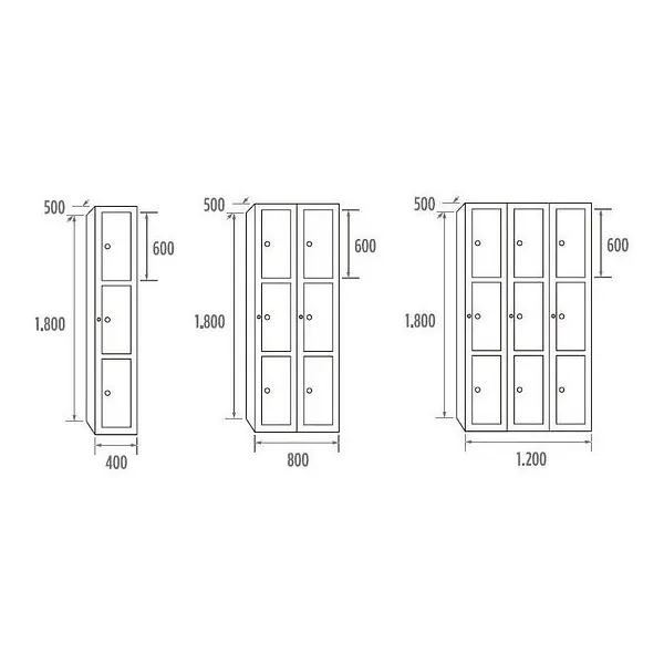 Multi-door welding locker 3 doors