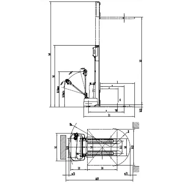 Apilador eléctrico 1200kg 2900mm
