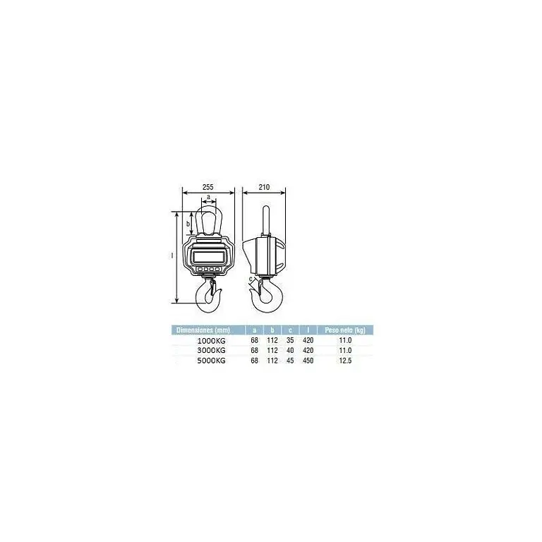 Heavyweight hook with 1000Kg screen