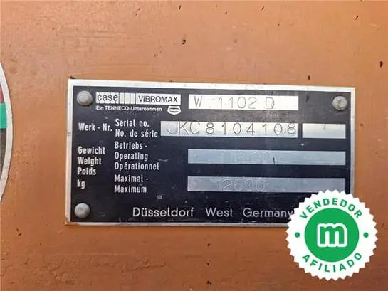 CASE VIBROMAX W1102D compactor roller
