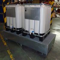 Manupack 1000l galvanized spill containment tray for 2 drums